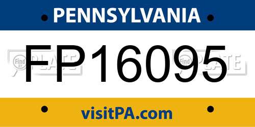 FP16095 Pennsylvania License Plate
