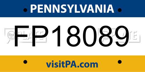 FP18089 Pennsylvania License Plate