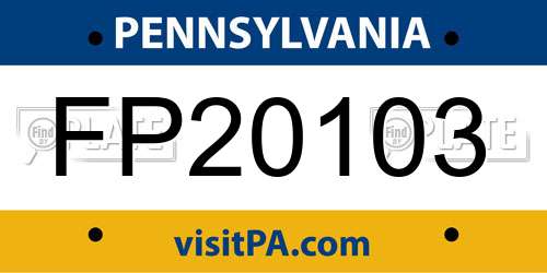 FP20103 Pennsylvania License Plate