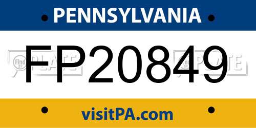 FP20849 Pennsylvania License Plate
