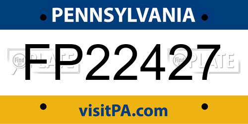 FP22427 Pennsylvania License Plate