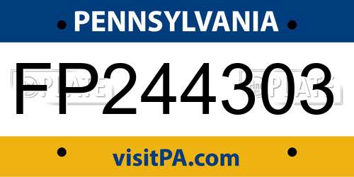 FP244303 Pennsylvania License Plate