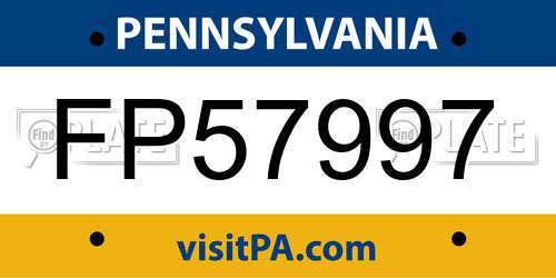 FP57997 Pennsylvania License Plate