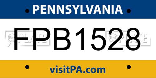 FPB1528 Pennsylvania License Plate