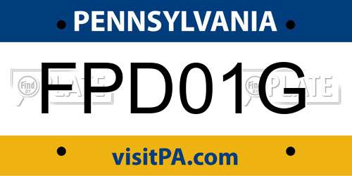 FPD01G Pennsylvania License Plate