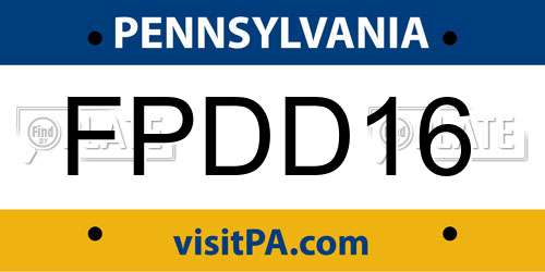 FPDD16 Pennsylvania License Plate