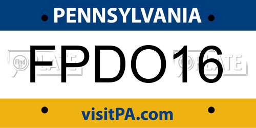 FPDO16 Pennsylvania License Plate