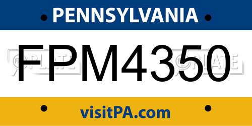 FPM4350 Pennsylvania License Plate