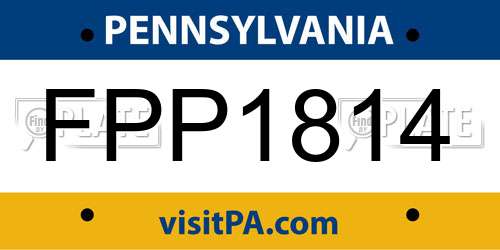 FPP1814 Pennsylvania License Plate