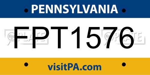 FPT1576 Pennsylvania License Plate