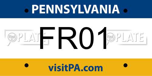 FR01 Pennsylvania License Plate