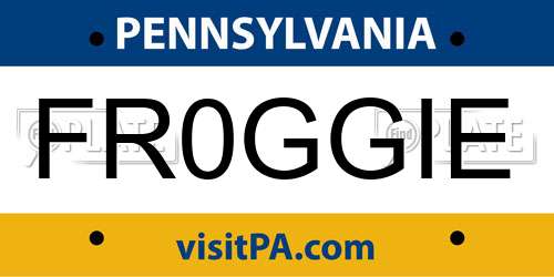 FR0GGIE Pennsylvania License Plate