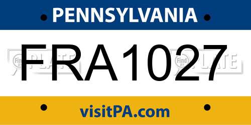 FRA1027 Pennsylvania License Plate