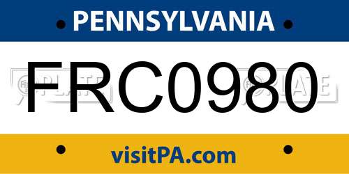 FRC0980 Pennsylvania License Plate
