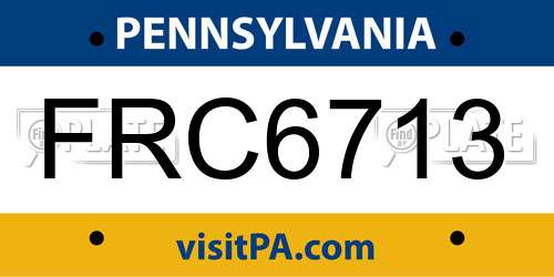 FRC6713 Pennsylvania License Plate