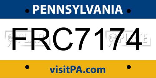 FRC7174 Pennsylvania License Plate