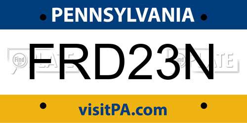 FRD23N Pennsylvania License Plate