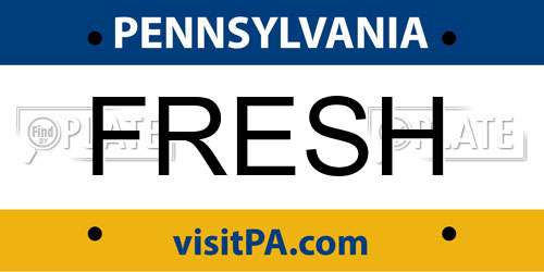 FRESH Pennsylvania License Plate