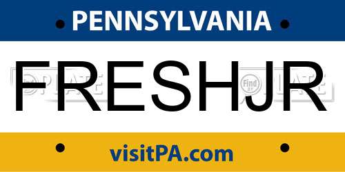 FRESHJR Pennsylvania License Plate