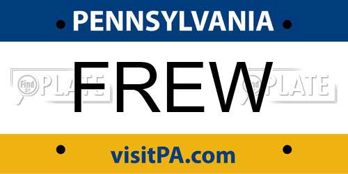 FREW Pennsylvania License Plate