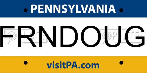 FRNDOUG Pennsylvania License Plate