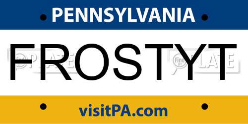 FROSTYT Pennsylvania License Plate