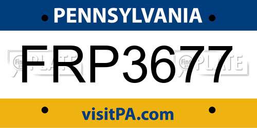 FRP3677 Pennsylvania License Plate