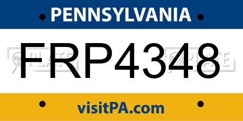 FRP4348 Pennsylvania License Plate