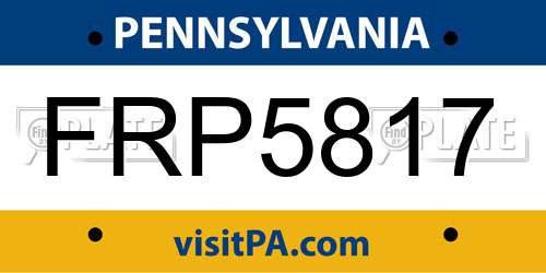 FRP5817 Pennsylvania License Plate