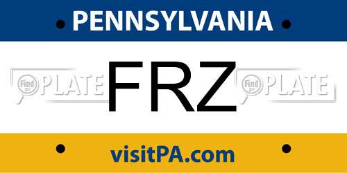 FRZ Pennsylvania License Plate