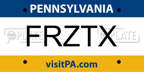FRZTX Pennsylvania License Plate