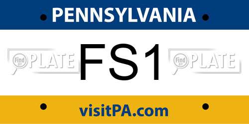 FS1 Pennsylvania License Plate