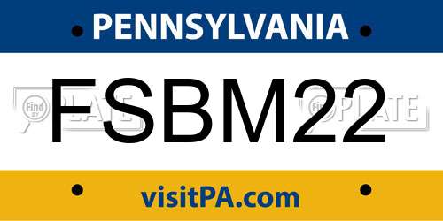 FSBM22 Pennsylvania License Plate