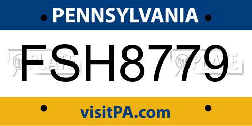 FSH8779 Pennsylvania License Plate