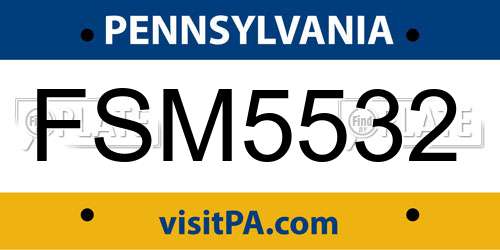 FSM5532 Pennsylvania License Plate