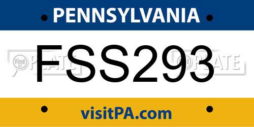 FSS293 Pennsylvania License Plate