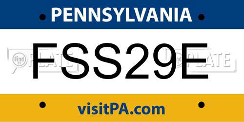 FSS29E Pennsylvania License Plate