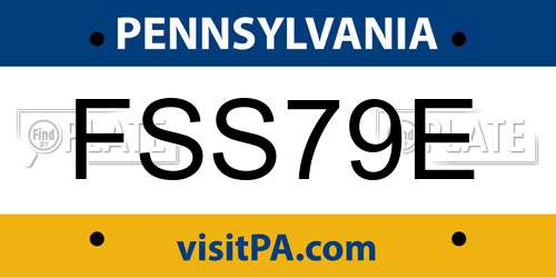 FSS79E Pennsylvania License Plate