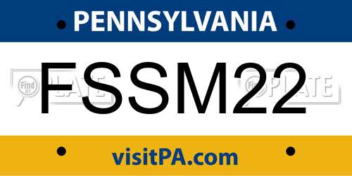 FSSM22 Pennsylvania License Plate