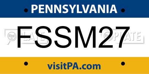 FSSM27 Pennsylvania License Plate
