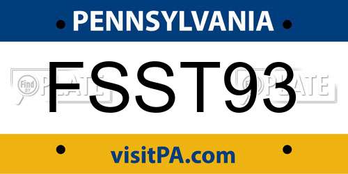 FSST93 Pennsylvania License Plate