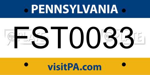 FST0033 Pennsylvania License Plate