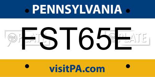 FST65E Pennsylvania License Plate