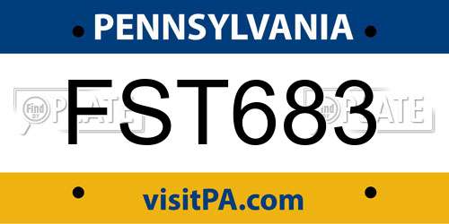 FST683 Pennsylvania License Plate
