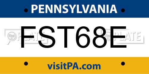 FST68E Pennsylvania License Plate