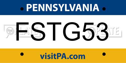 FSTG53 Pennsylvania License Plate
