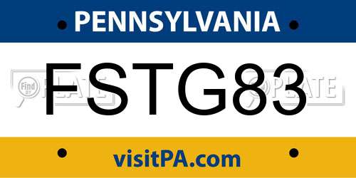 FSTG83 Pennsylvania License Plate