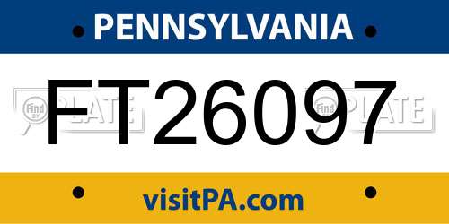 FT26097 Pennsylvania License Plate