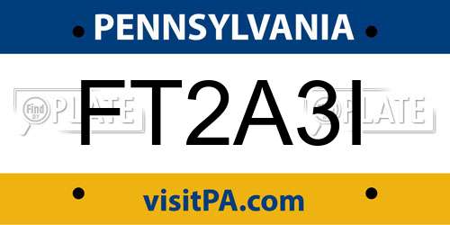 FT2A3I Pennsylvania License Plate