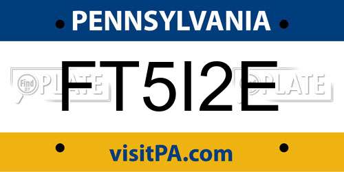 FT5I2E Pennsylvania License Plate